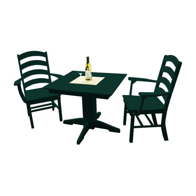  Ensemble de salle à manger d'extérieur en poly 3 pièces avec table carrée Josie
