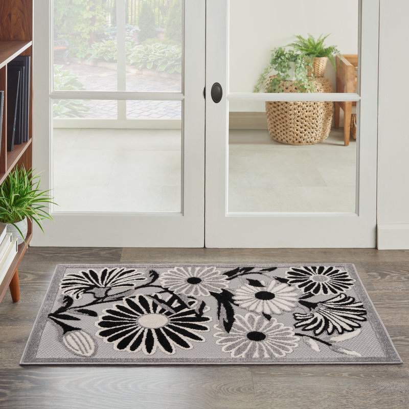 Ameleah Floral Indoor / Outdoor Rug, Rectangle 2'8" x 4'