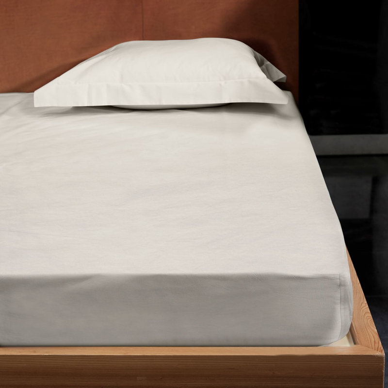 Viola Sateen Fitted Sheet, Ivory, King Fitted Sheet