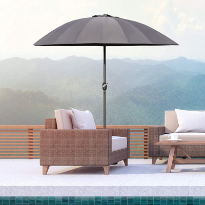 Aarun 279cm Tilt Beach Parasol