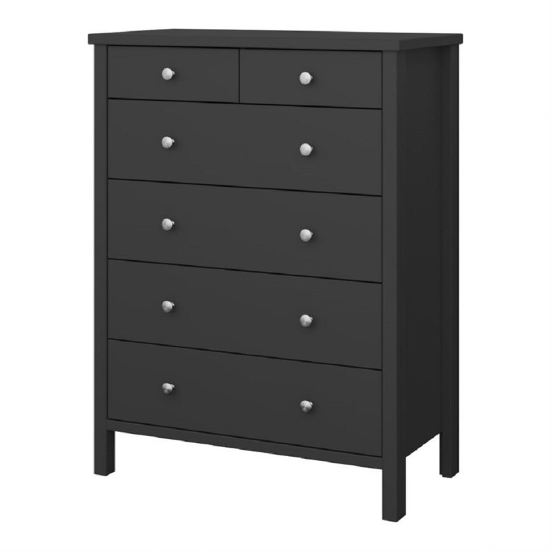 Sparland 80 cm W Chest of 6 Drawers, Black