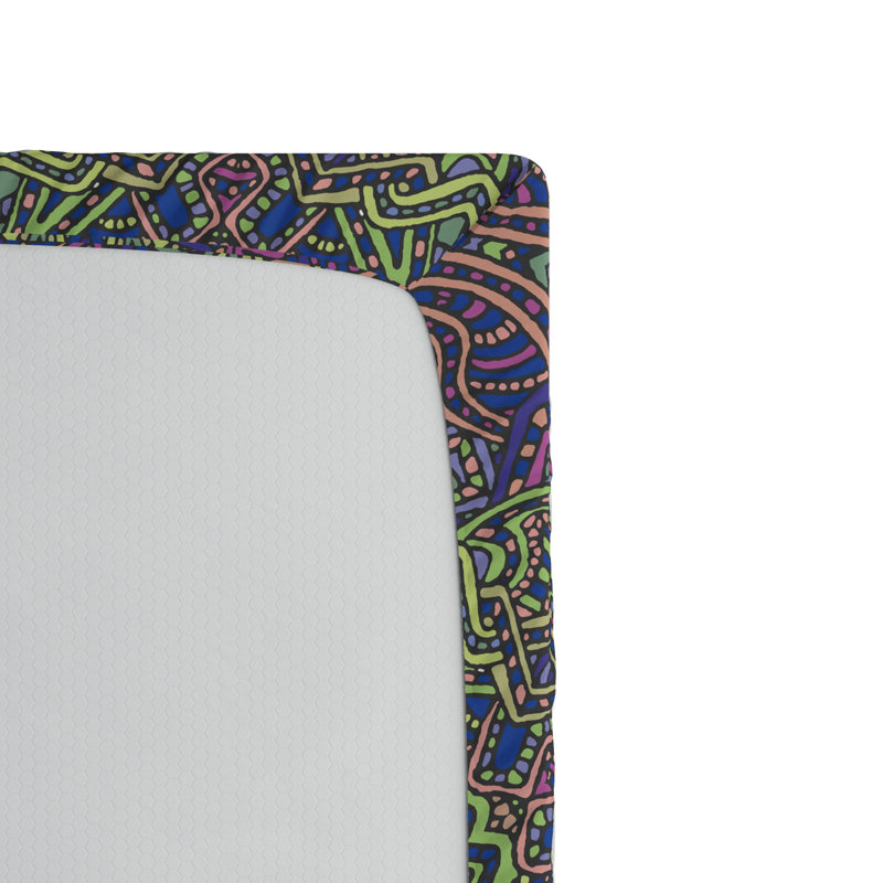 Microfiber Geometric Fitted Sheet, Queen Fitted Sheet