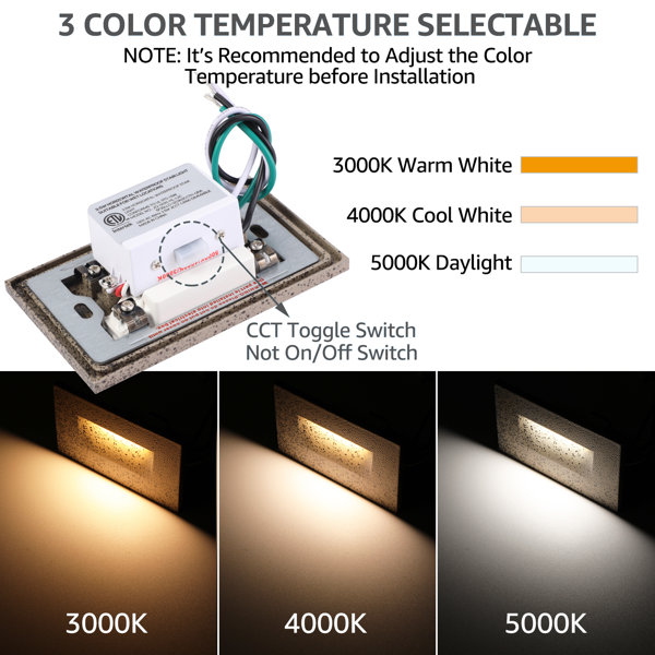 LEONLITE Pebble Gray Integrated LED Metal Step Light | Wayfair