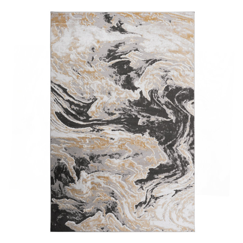 5X7 Grey /Abstract Non-Shedding Living Room Bedroom Dining Home Office Stylish And Stain Resistant Area Rug
