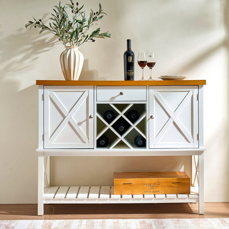 Console de bar avec armoire à 2 portes et 1 tiroir, bar à café, porte-bouteilles, table d'entrée avec tablette de rangement, tables de canapé Buffet pour cuisine, couloir, salle à manger, salon
