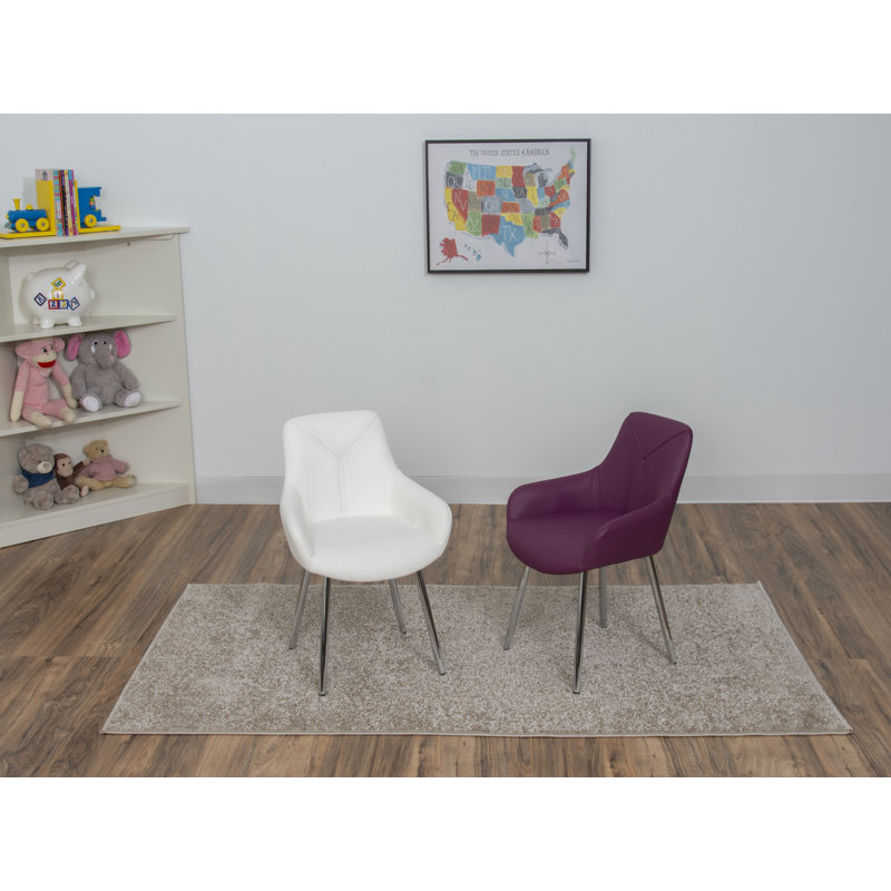 Chaise pour enfants Ariad, Blanc / mauve