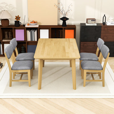 Dining Set with 4 Upholstered Chairs
