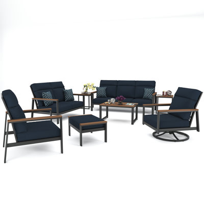 Ensemble de conversation pour 7 personnes avec coussins Sunbrella Chesler