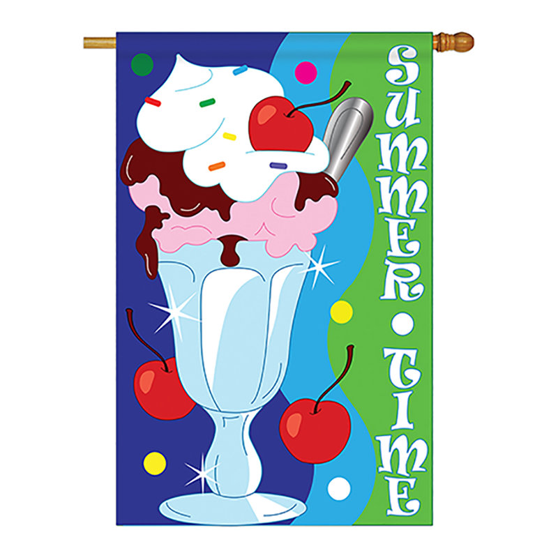 Drapeau de la maison 28 po x 40 po Teter Summer Ice Cream
