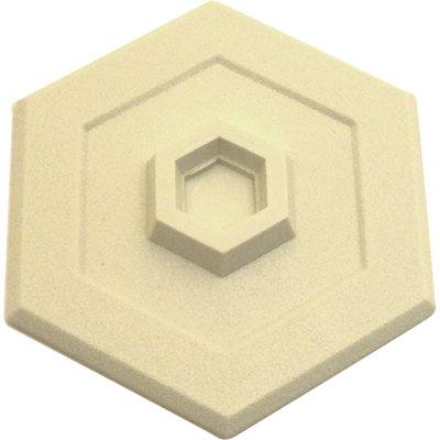 Wall Protector, 5 In., Hexagon Shape, Rigid Vinyl, Ivory, Self-Adhesive