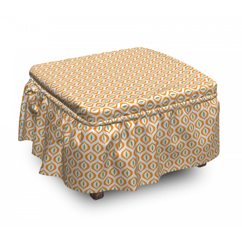 Ensemble de housse pour repose-pieds à coussins carrés 2 pièces geometric chats eye