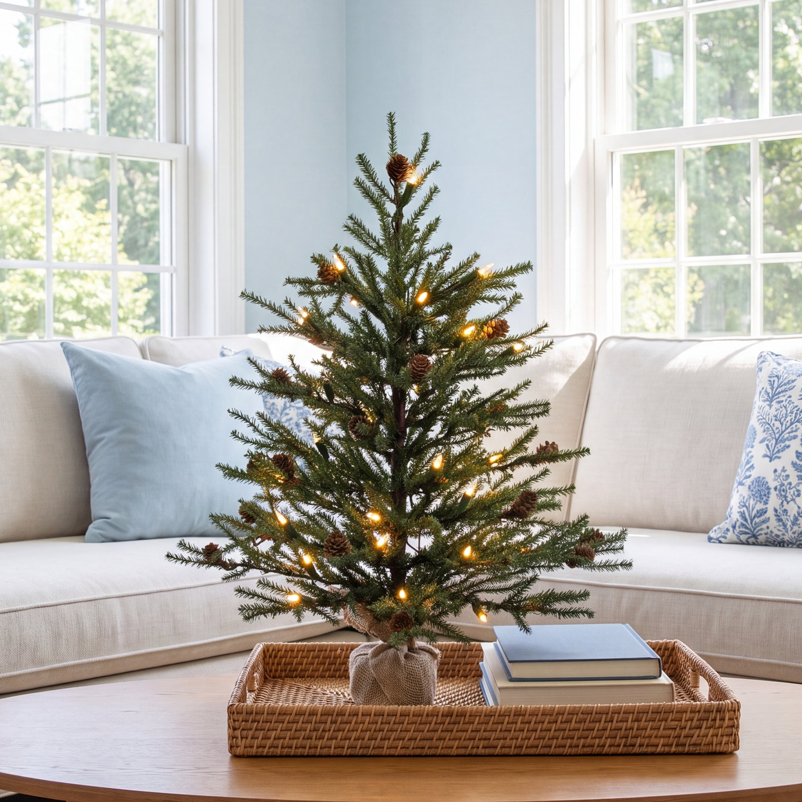 Julieta Carmel 3' Pre-Lit Pine Christmas Tree, 3' H