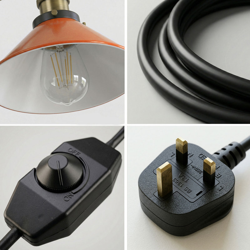 Plug-in Armed Sconce, Orange