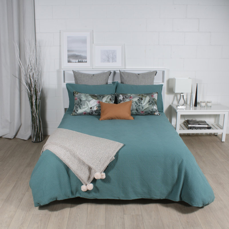 Ensemble de housse de couette 3 pièces bleu sarcelle