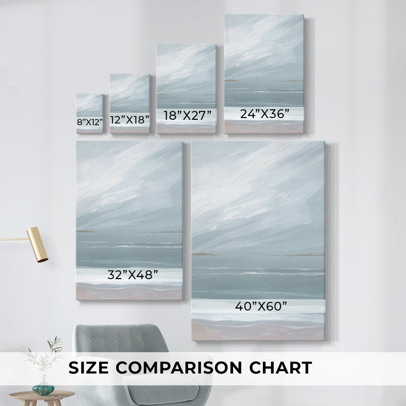 Aqua Soft Shores I-Premium Gallery Wrapped Canvas -Ready to Hang, 48" H x 64" W