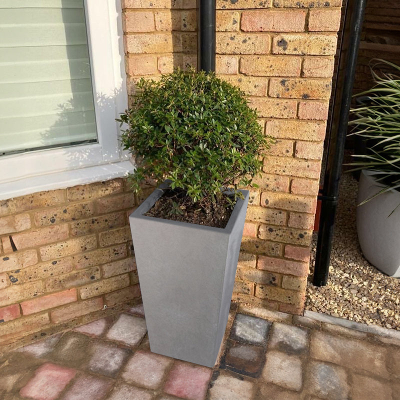 Plant Pot, 50.5cm H x 24.5cm W x 24.5cm D, Light Grey