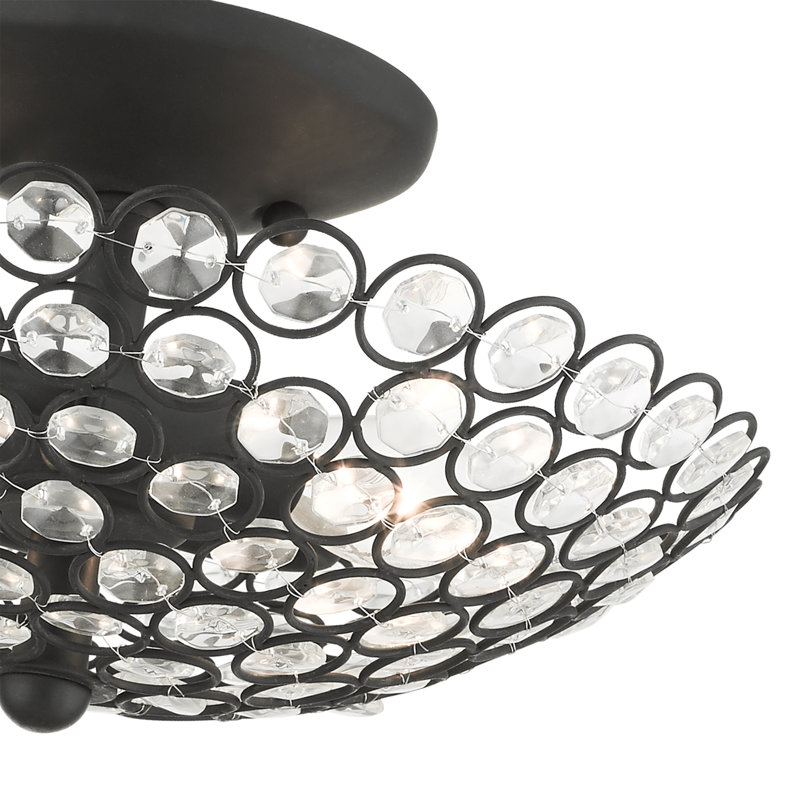 Ludie Semi Flush Mount, Black, 11"