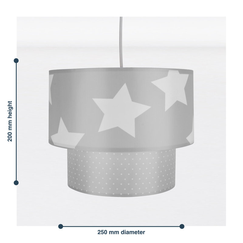 19.5cm H Plastic Drum Pendant Shade ( Uno ), Grey