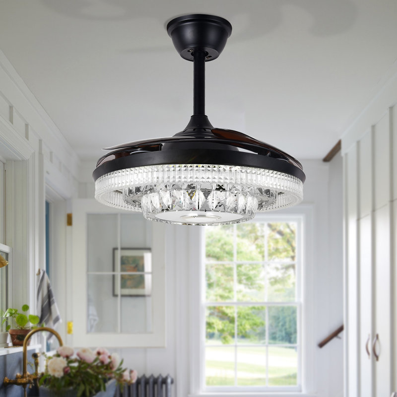 Ventilateur de plafond Bluetooth Higginson de 42 po avec lumières DEL à intensité variable et lecteur de musique