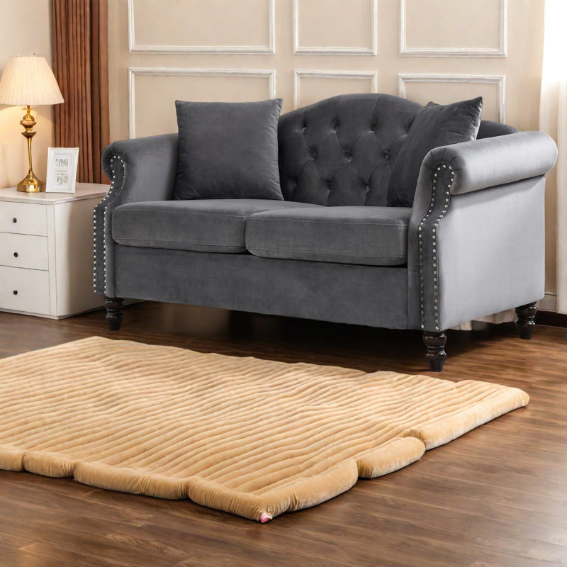 Luxueux canapés Chesterfield 2 places en velours pour le salon