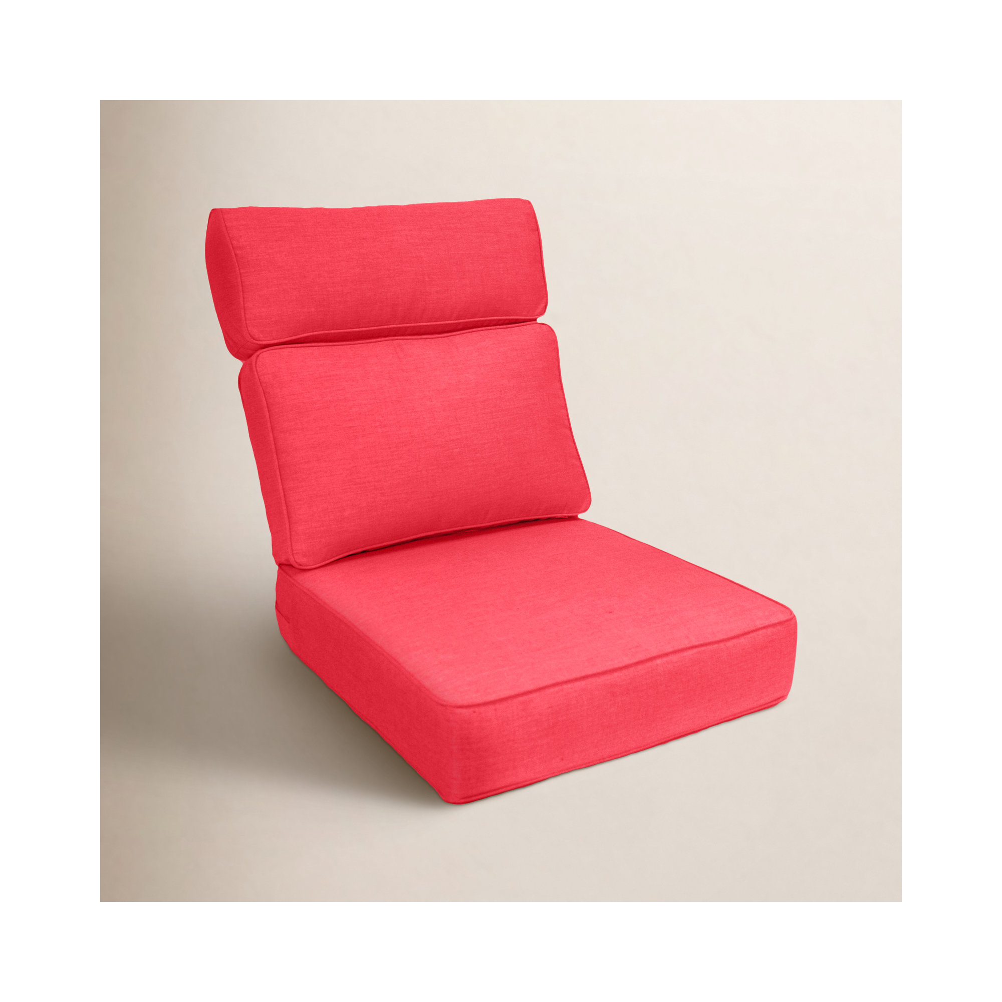 Sunbrella® Outdoor Lounge Chair Seat/Back Cushion, Canvas Jockey Red Sunbrella® Canvas