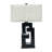 Modern Neutral Wood, 27"H Geometric Black Table Lamp - 18" x 10" x 27"