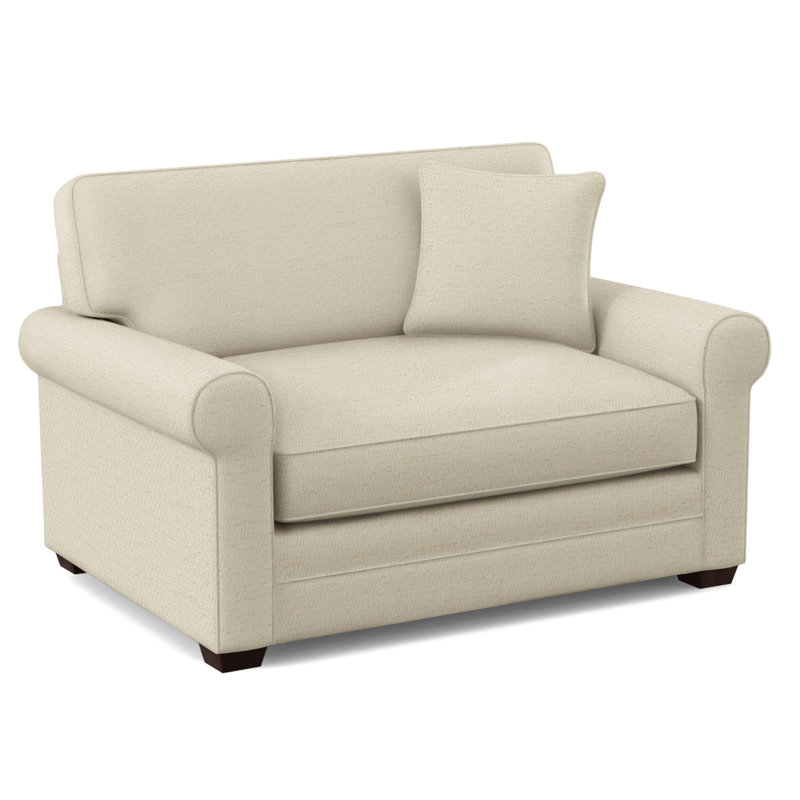 Bedford 57" Twin Sofa Bed, Black Finish, Ivory Crypton Performance; 0886-91, 5" Innerspring Mattress