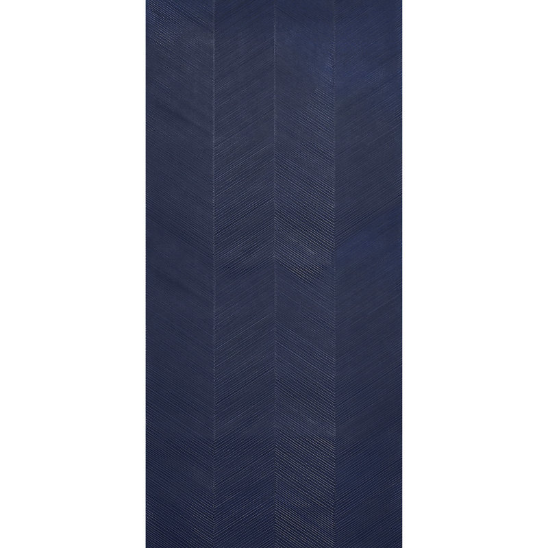 Papier peint à motif de chevrons, Bleu minuit