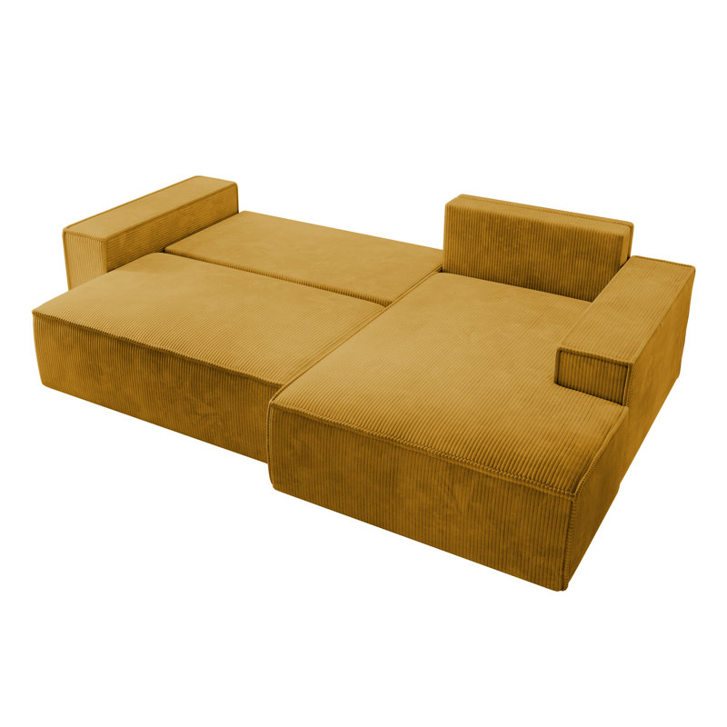 Chadman Sofa & Chaise, Mustard, Right Hand Facing