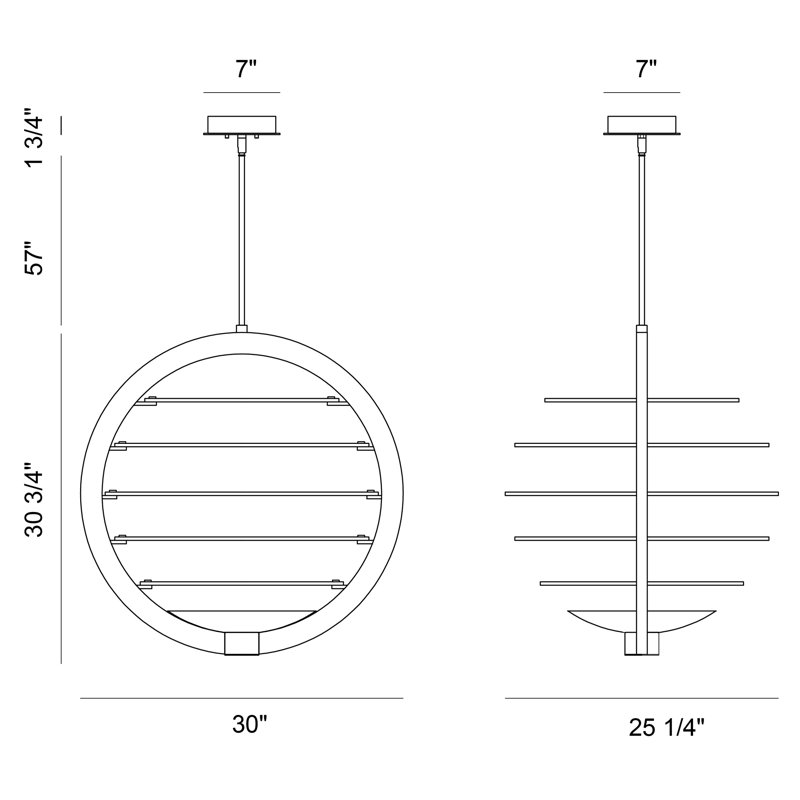 Lustre sphérique à DEL 2 lumières Ombra, Nickel poli