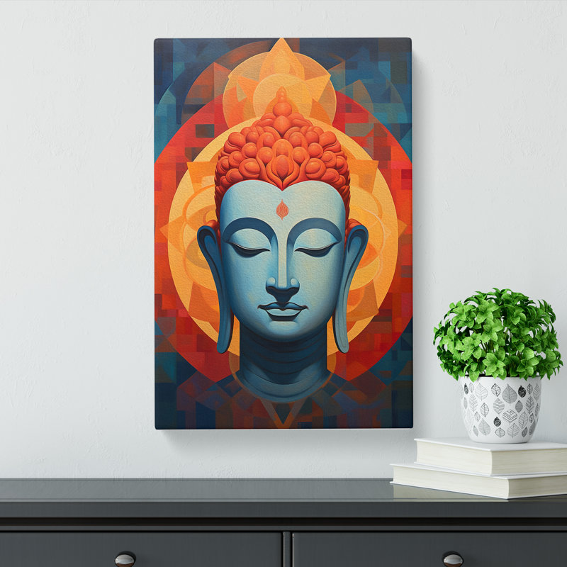 Buddha Hard Edge Painting - Wrapped Canvas, 60cm H x 40cm W x 3cm D
