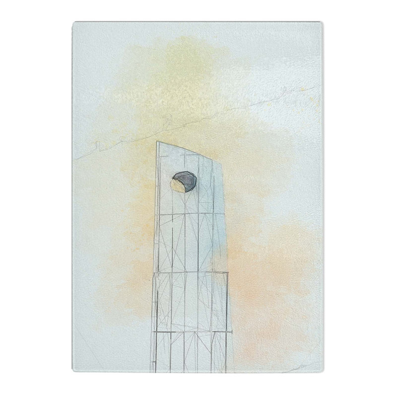 Tempered Glass Sketching the Architecture Vol.30 Chopping Board, 28.5 cm x 39 cm