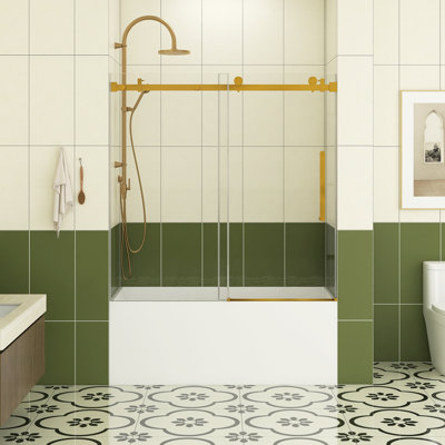 56 To 60 In. W X 60 In. H Single Sliding Frameless Tub Door
