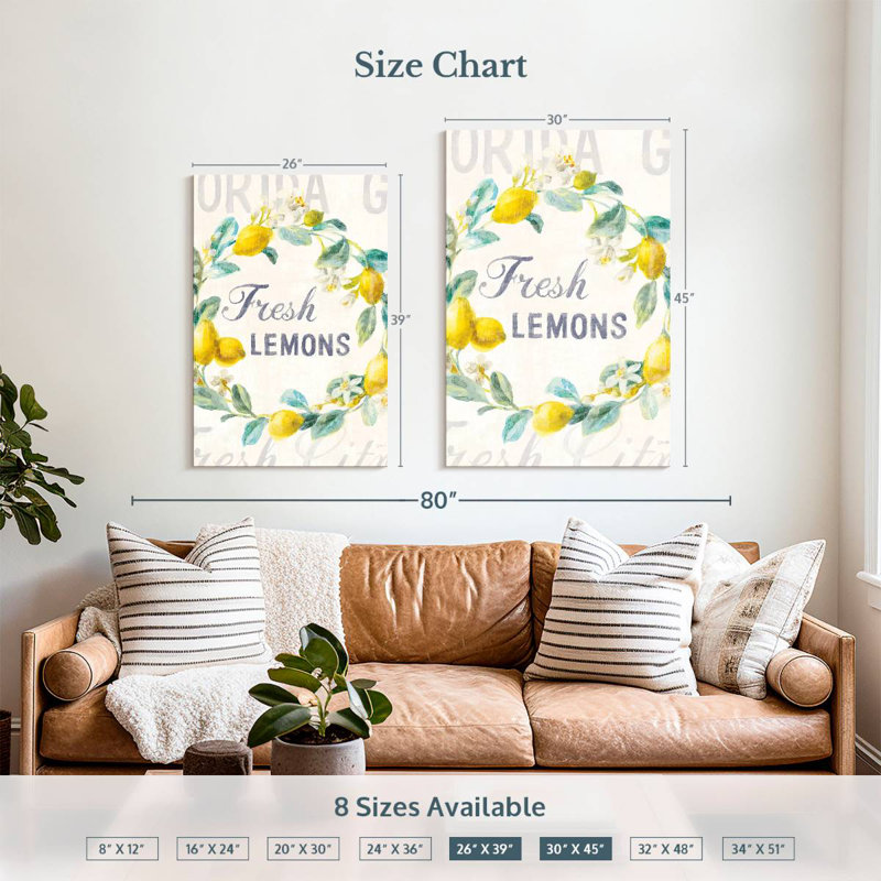 Kema Floursack Lemon Bright Wall Sign, 39" H x 26" W