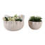 Pot de fleurs en terre cuite poterie - Design sculpté décoratif, style moderne fabriqué à la main, fabrication durable polyvalente - ensemble de 2-116395557
