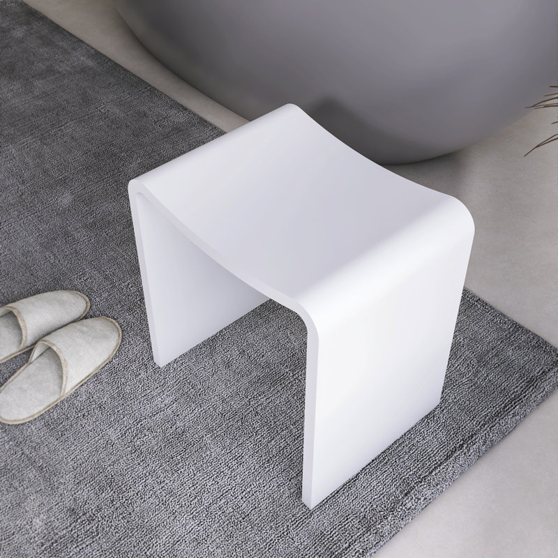 Tabouret de salle de bain autoportant à surface solide de 14 pouces, tabouret de douche imperméable et grand siège de douche portable Kakusiga