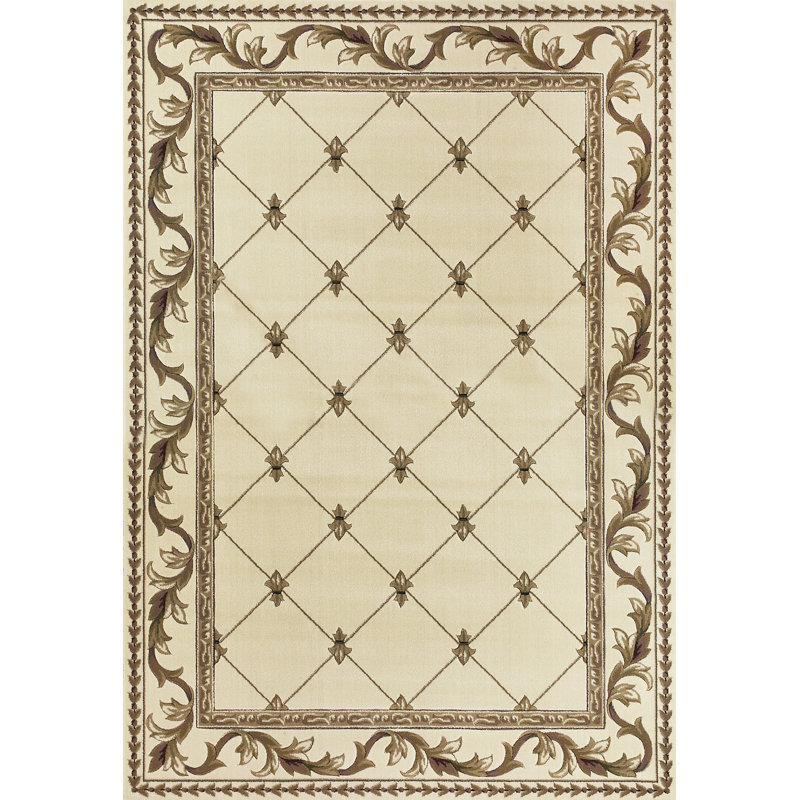Tapis traditionnel ivoire Gaythorne Heirloom, Rectangle 3 pi 3 po x 4 pi 11 po