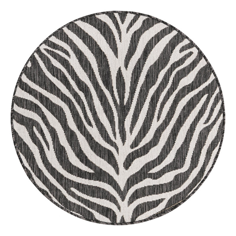 Tapis intérieur / extérieur blanc Phocas, Rond 3 pi