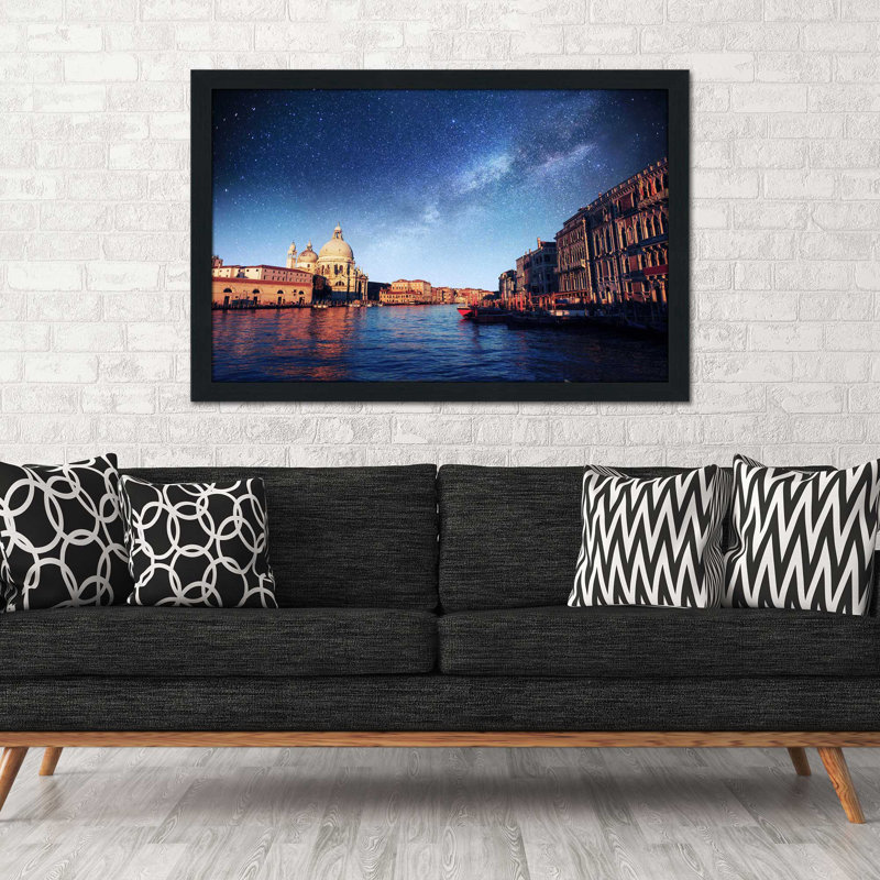«Milky Way Sea II», reproduction d'impression encadrée, H 21,5 po x l 27,5 po x P 0,75 po, Cadre espresso