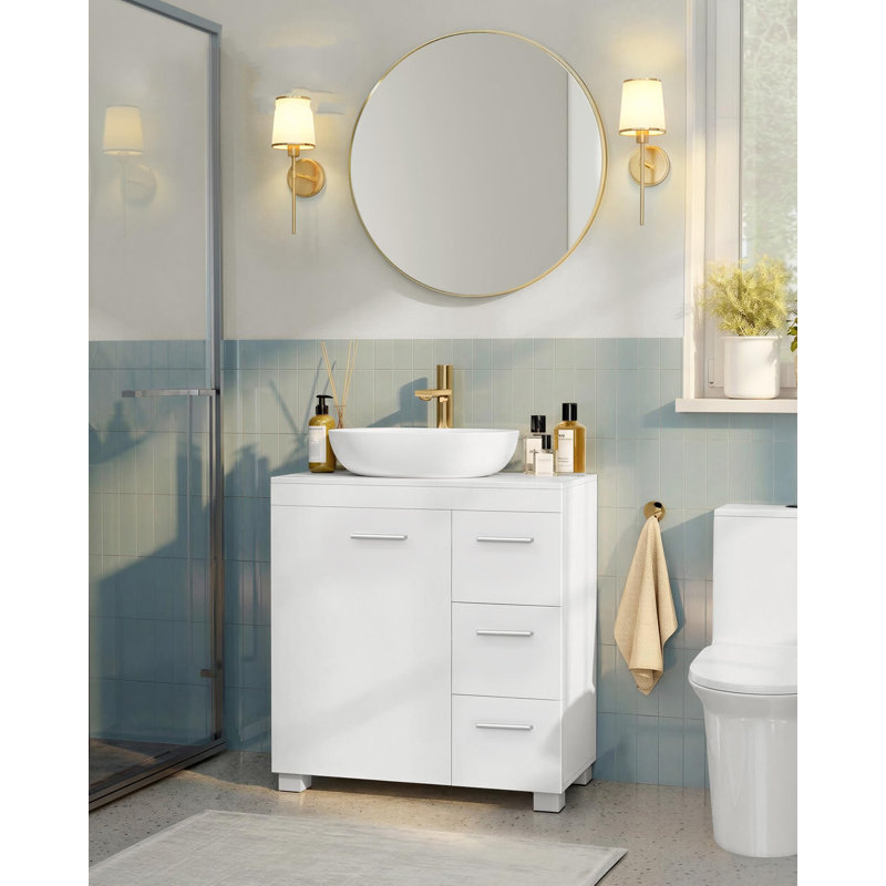 60cm Bathroom Vanity Base Only, White