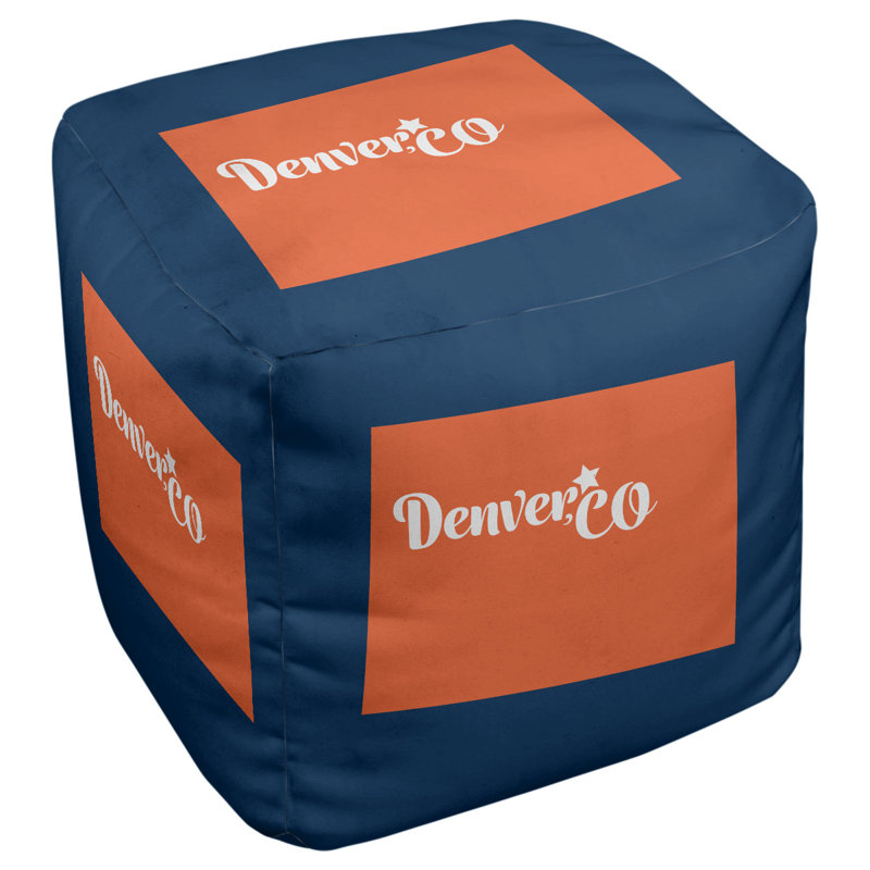 Repose-pieds à cubes sports Denver, Bourre pour cube (18 x 18 x 18), Couleurs de football