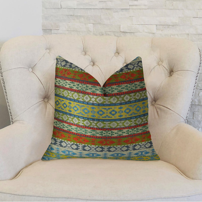 Coussin fait main Fun Stripes, H 16 po x l 16 po, Carré