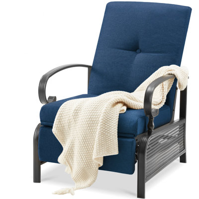 Brysten Powder Coated Steel Outdoor Lounge Chair