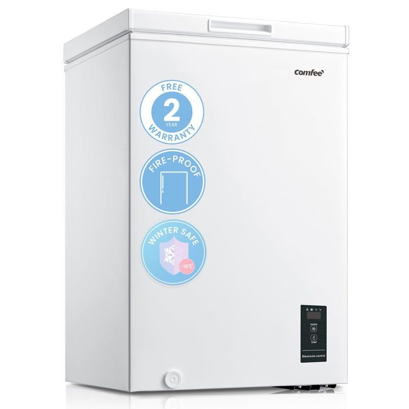 Living And Home 0.099m³ L Freestanding Mini Fridge with Freezer, White