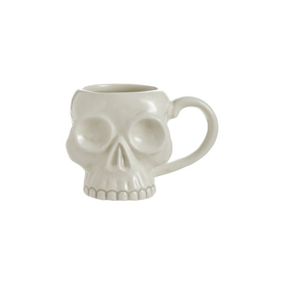 Stoneware Skull-Shaped Mug
