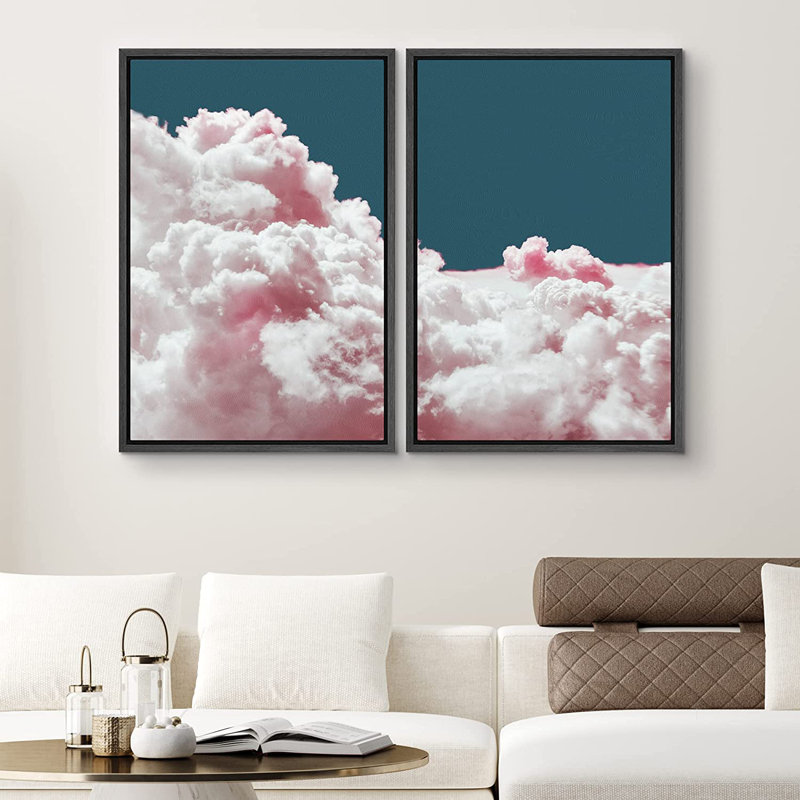 Ensemble de 2 reproductions encadrées sur toile, Noir, H 24 po x l 32 po x P 1,5 po