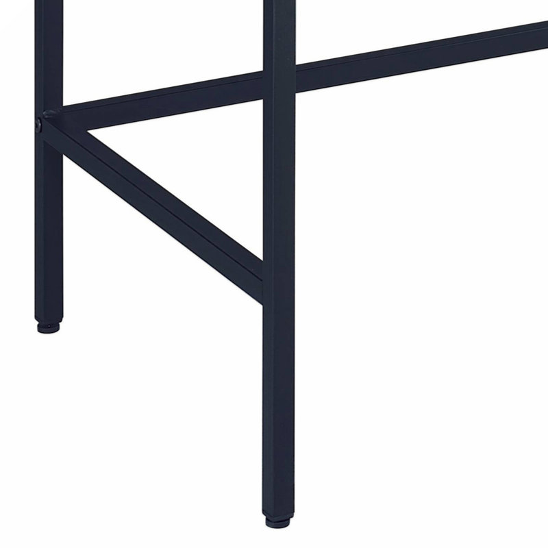 Delfine Natural and Black Writing Desk with 2 Drawers