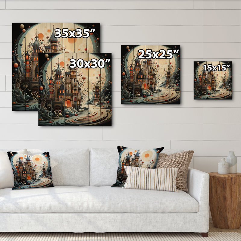 Kayleena " Dreamy Castle II ", 15" H x 15" W x 0.78" D