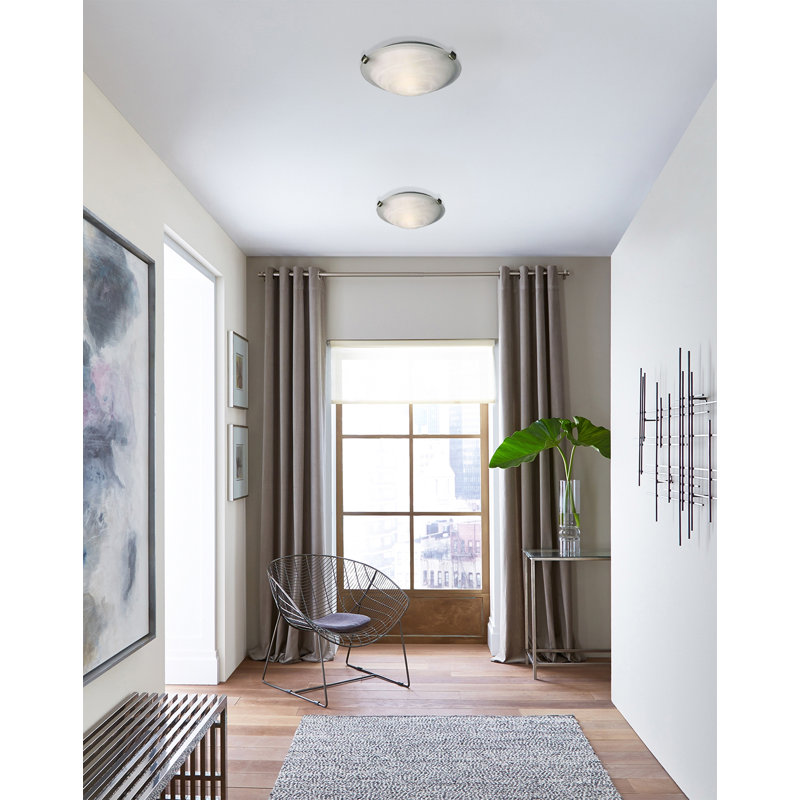 Traditional 3 Light Chrome With Glass Flush Mount