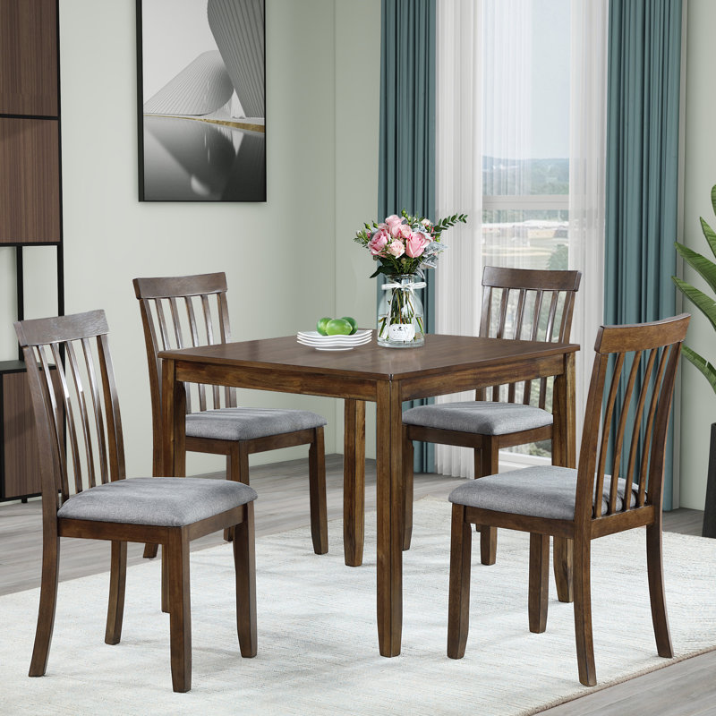 5- Piece Square Dining Set, Walnut